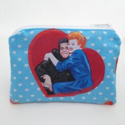 Handmade zipper coin purse made with I Love Lucy fabric