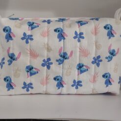 Handmade boxy zipper bag made with Lilo and Stitch fabric