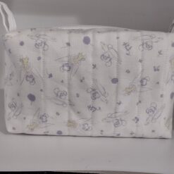 Handmade boxy zipper bag made with Tinkerbell fabric