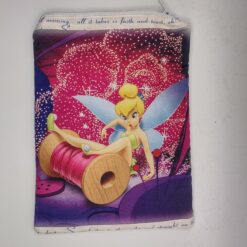 Handmade small zipper bag made with Tinkerbell fabric