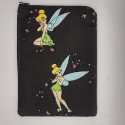 Handmade small zipper bag made with Tinkerbell fabric