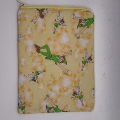 Handmade small zipper bag made with Tinkerbell fabric