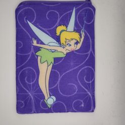 Handmade small zipper bag made with Tinkerbell fabric