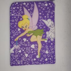 Handmade small zipper bag made with Tinkerbell fabric