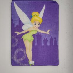 Handmade small zipper bag made with Tinkerbell fabric
