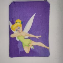 Handmade small zipper bag made with Tinkerbell fabric