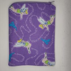 Handmade small zipper bag made with Tinkerbell fabric