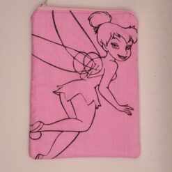Handmade small zipper bag made with Tinkerbell fabric