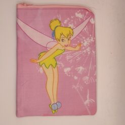 Handmade small zipper bag made with Tinkerbell fabric