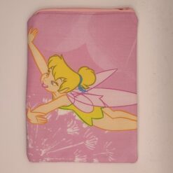 Handmade small zipper bag made with Tinkerbell fabric