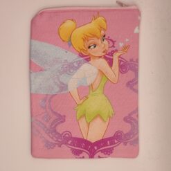Handmade small zipper bag made with Tinkerbell fabric