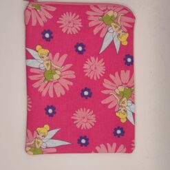 Handmade small zipper bag made with Tinkerbell fabric