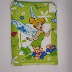 Handmade small zipper bag made with Tinkerbell fabric