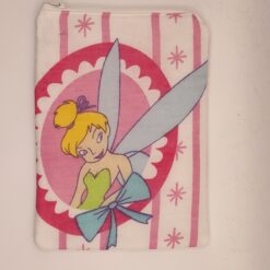 Handmade small zipper bag made with Tinkerbell fabric