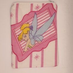 Handmade small zipper bag made with Tinkerbell fabric