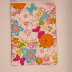 Handmade small zipper bag made with Tinkerbell fabric