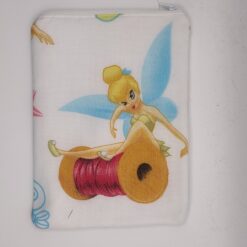 Handmade small zipper bag made with Tinkerbell fabric
