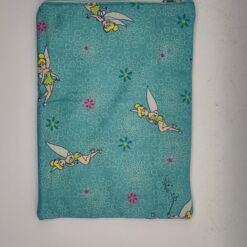 Handmade small zipper bag made with Tinkerbell fabric