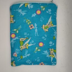 Handmade small zipper bag made with Tinkerbell fabric