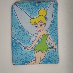 Handmade small zipper bag made with Tinkerbell fabric