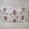 Handmade boxy zipper bag made with Rumi fabric