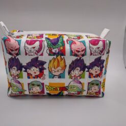 Handmade boxy zipper bag made with Dragonball z fabric