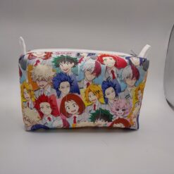 Handmade boxy zipper bag made with My Hero Academia fabric