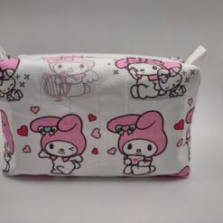 Handmade boxy zipper bag made with My Melody fabric