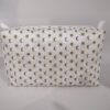 Handmade boxy zipper bag made with Stars fabric
