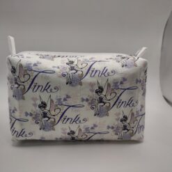 Handmade boxy zipper bag made with Tinkerbell fabric